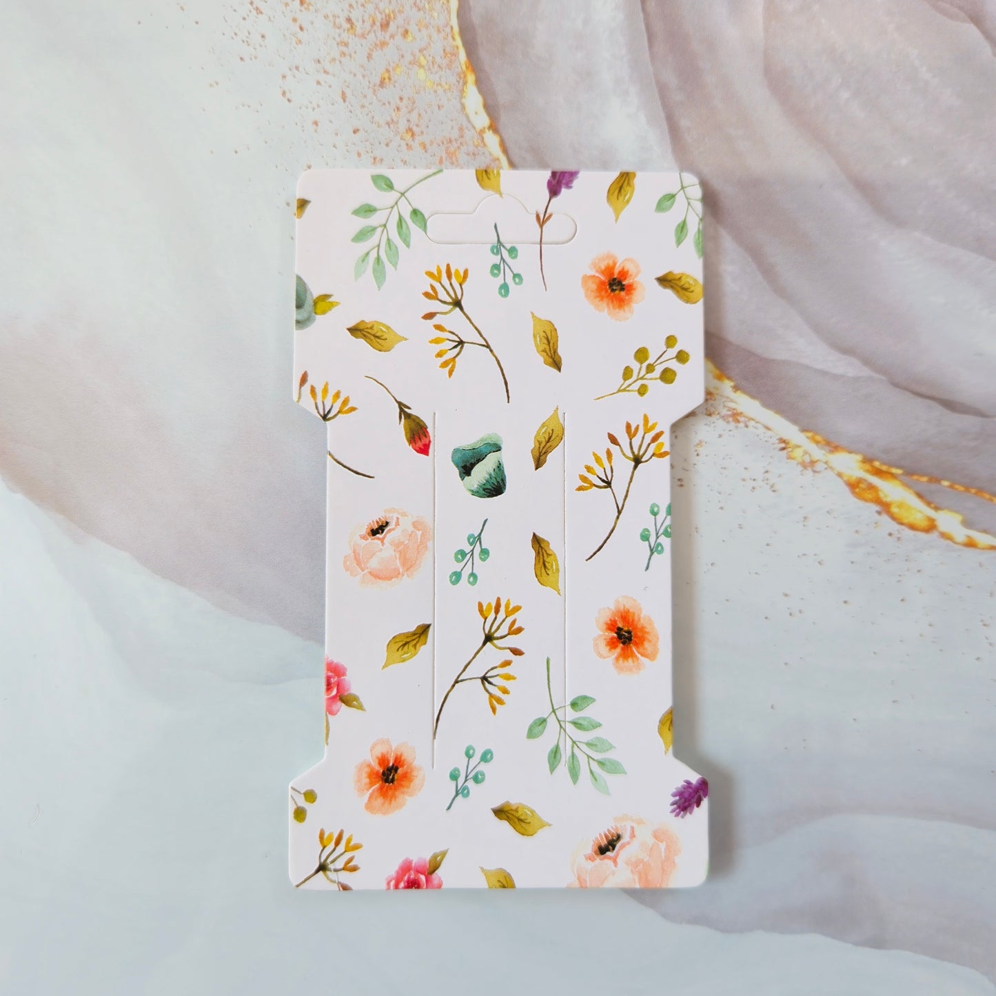 Cartes présentoir rectangulaires imprimées fleurs (lot de 10)