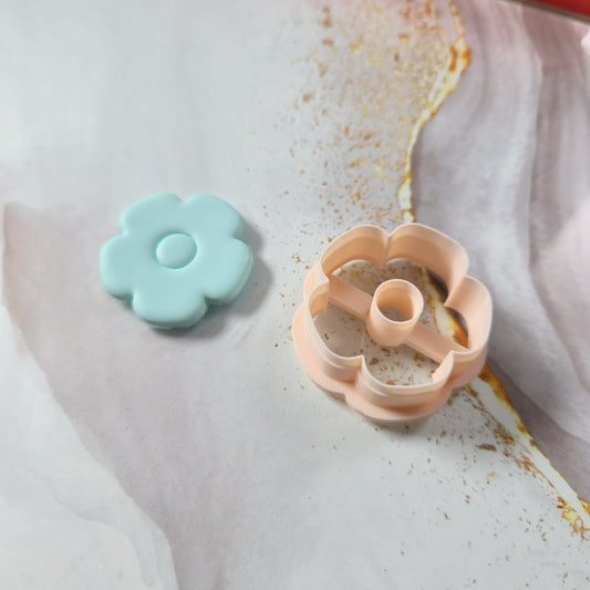 Emporte-pièce fleur 5 pétales centre rond détaillé 20 à 45mm Joli'Clay