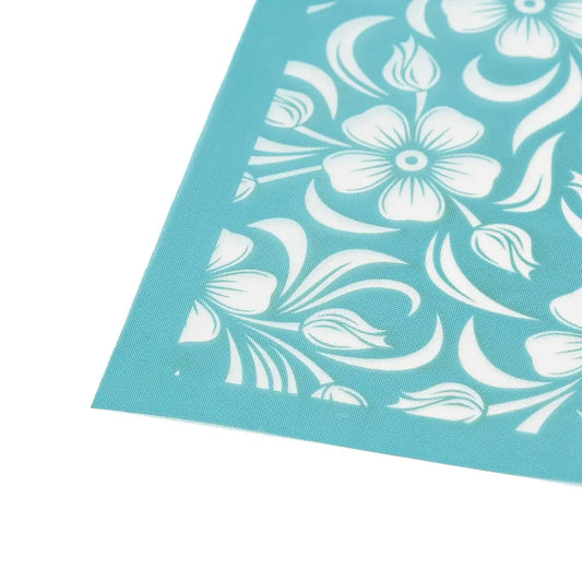 Pochoir de sérigraphie - Silkscreen motif fleurs 15x9 cm Joli'Clay