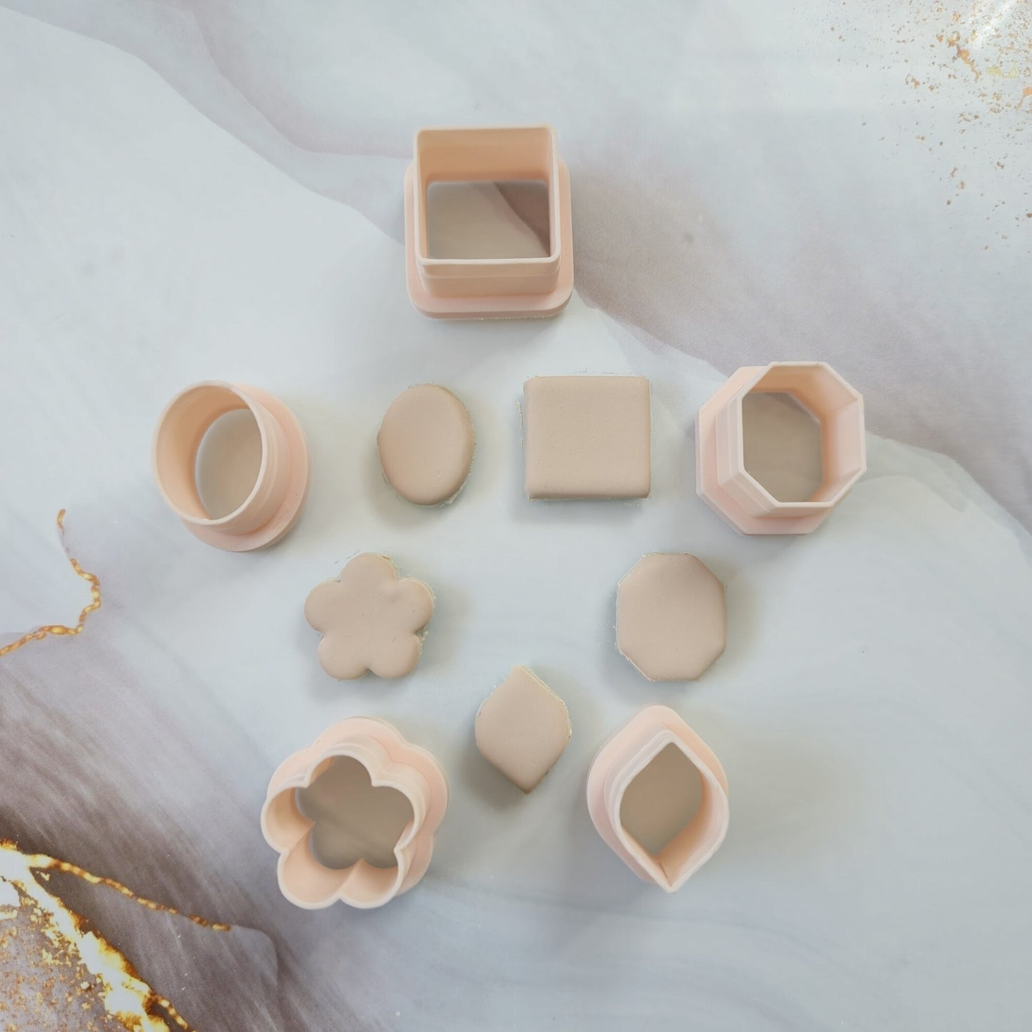 Lot de 5 emporte-pièces formes basiques 12 à 20 mm – fleur, carré, ovale, octogone, losange arrondi