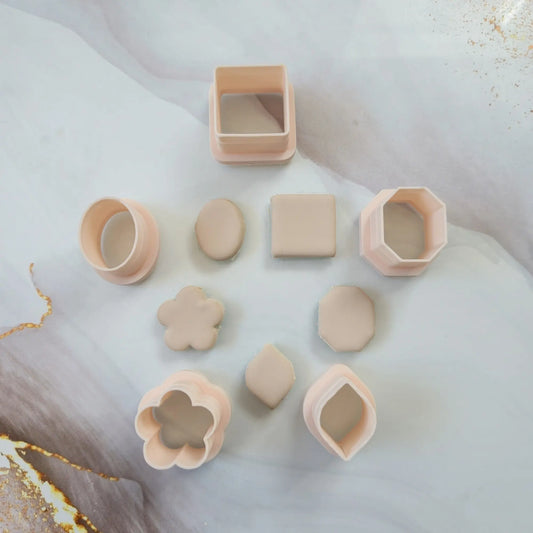 Lot de 5 emporte-pièces formes basiques 12 à 20 mm – fleur, carré, ovale, octogone, losange arrondi Joli'Clay