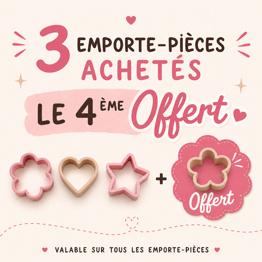 Emporte-pièce fleur 5 pétales arrondis centre rond découpé 20 à 45mm