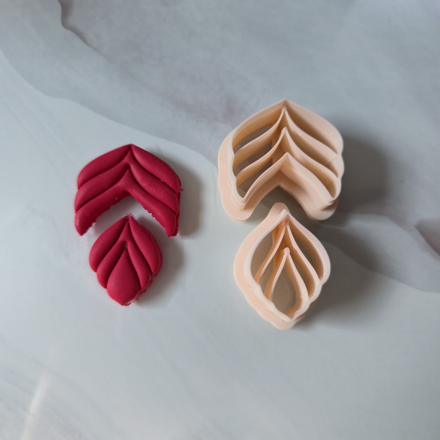 Emporte-pièce feuille détaillée 2 pièces, de 30 à 50mm Joli'Clay