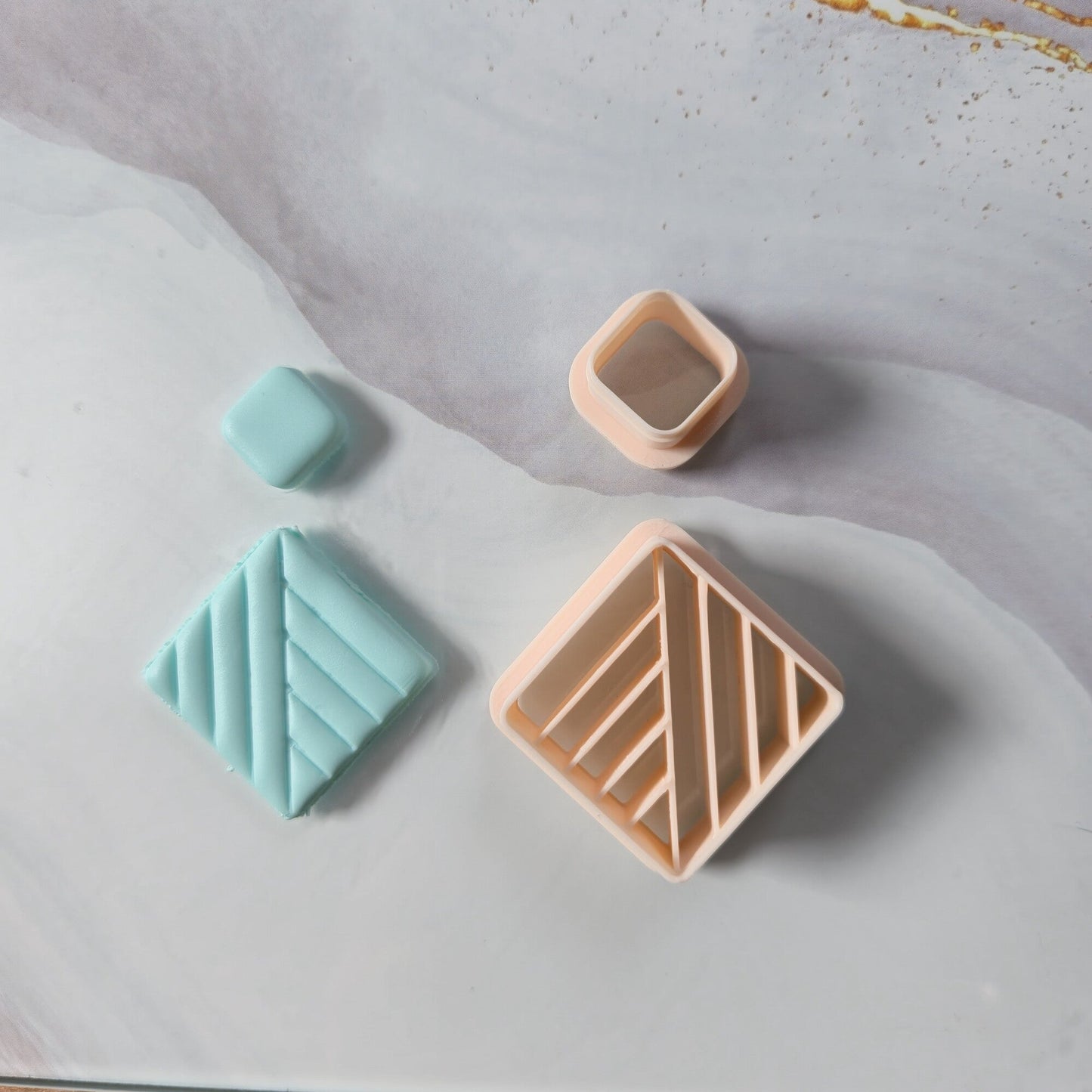 Emporte-pièce double carré à motif géométrique 40 à 60mm Joli'Clay