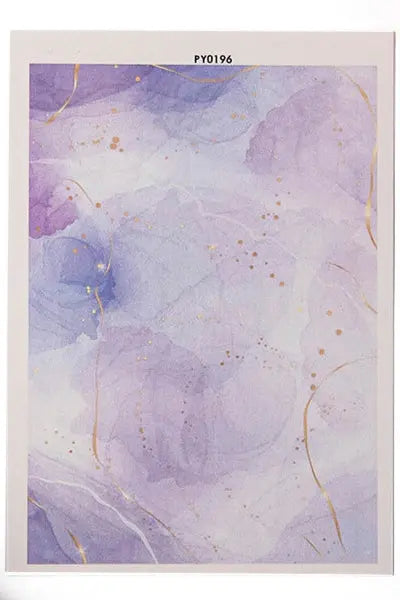 Papier de transfert à l’eau nuage violet et or 13,8x9,5 cm Joli'Clay