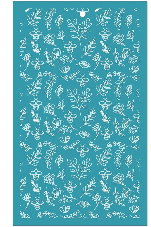 Pochoir de sérigraphie - Silkscreen motif feuilles 15x9 cm Joli'Clay