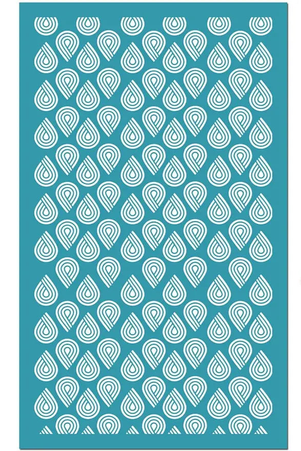 Pochoir de sérigraphie - Silkscreen motif gouttes / larmes 15x9 cm Joli'Clay
