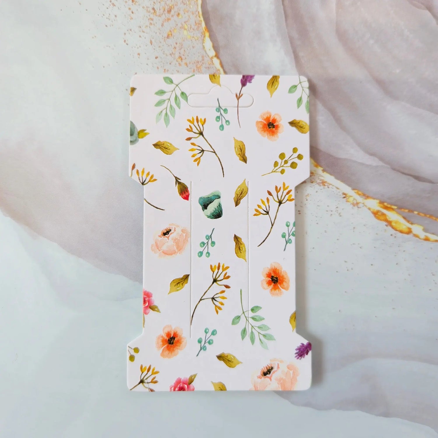 Cartes présentoir rectangulaires imprimées fleurs (lot de 10) Joli'Clay