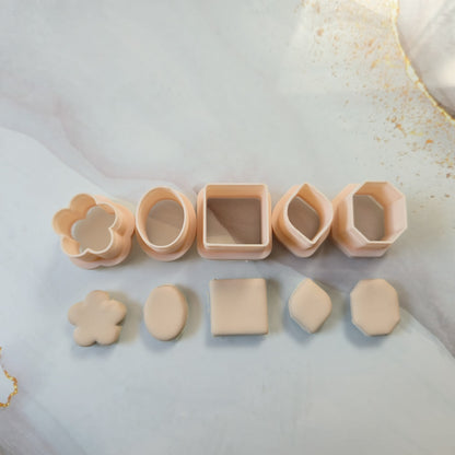 Lot de 5 emporte-pièces formes basiques 12 à 20 mm – fleur, carré, ovale, octogone, losange arrondi