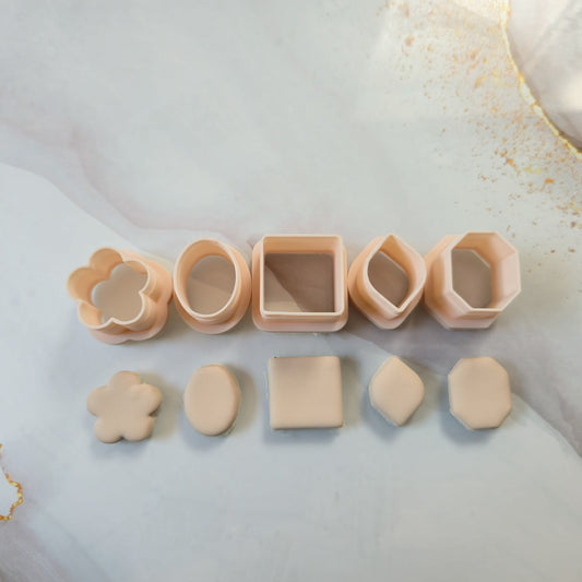 Lot de 5 emporte-pièces formes basiques 12 à 20 mm – fleur, carré, ovale, octogone, losange arrondi
