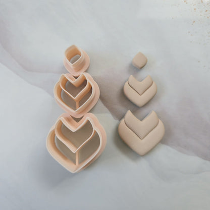 Emporte-pièce feuille détaillée en 3 pièces de 40 à 70 mm Joli'Clay