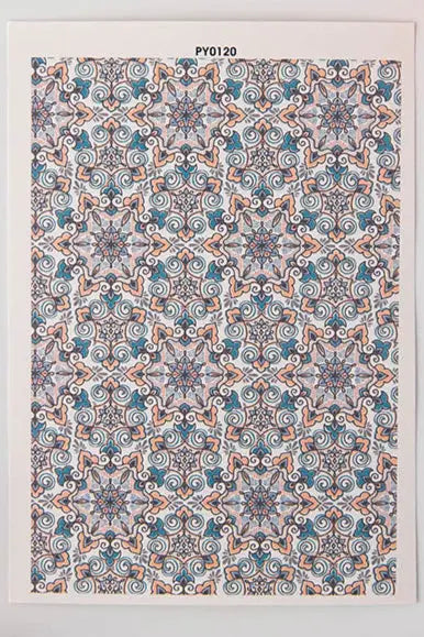 Papier de transfert soluble à l’eau céramique fleurs bleues 13,8x9,5 cm Joli'Clay