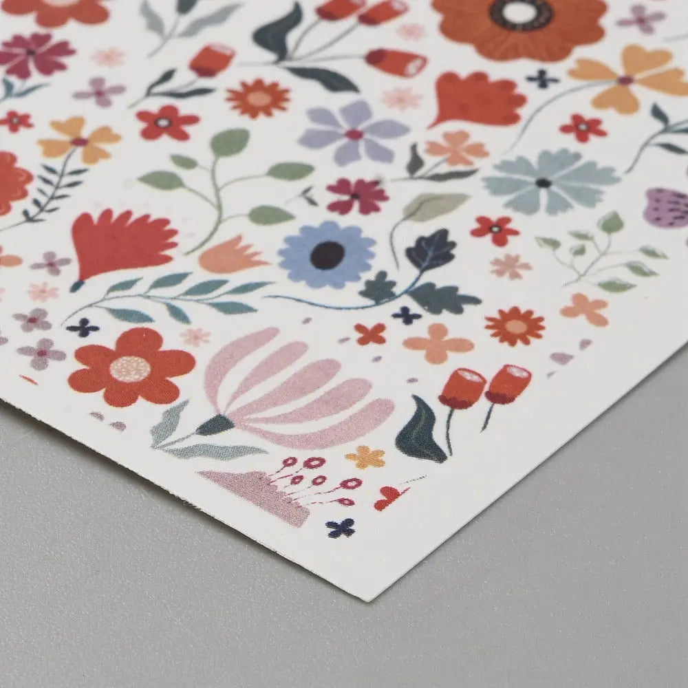 Papier de transfert soluble à l’eau fleurs rouges 13,8x9,5 cm Joli'Clay