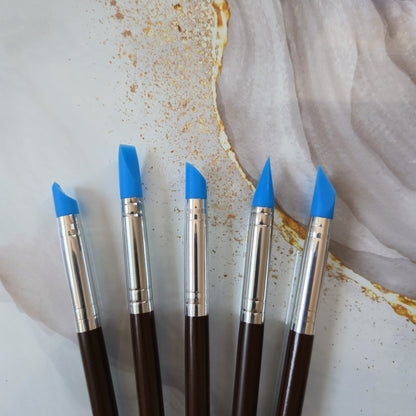 Ensemble de 5 pinceaux à pointe en silicone – outils de modelage pour pâte polymère et argile