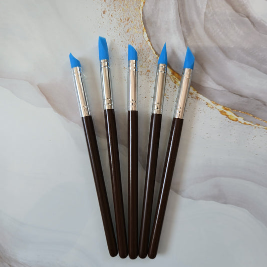 Ensemble de 5 pinceaux à pointe en silicone – outils de modelage pour pâte polymère et argile