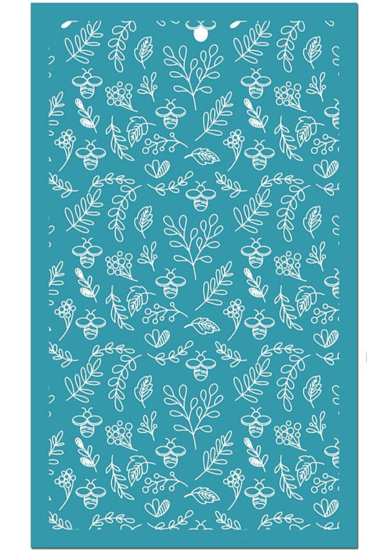 Pochoir de sérigraphie - Silkscreen motif feuilles 15x9 cm