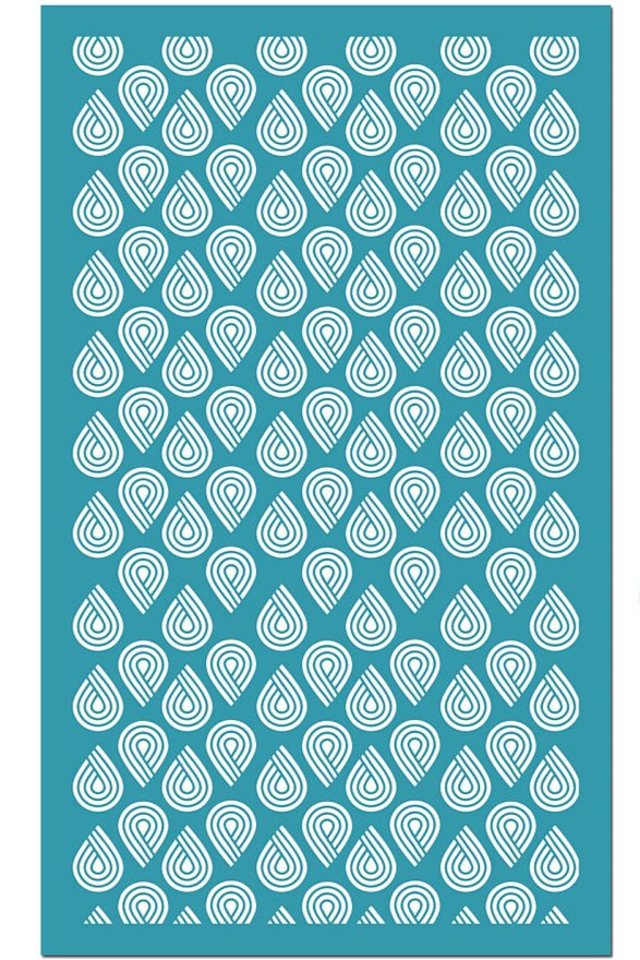 Pochoir de sérigraphie - Silkscreen motif gouttes / larmes 15x9 cm